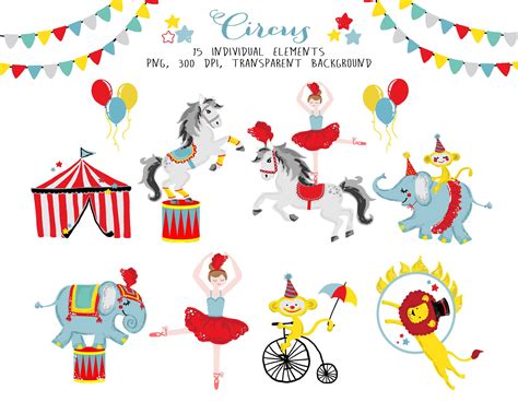 Vintage Circus Animals Clipart