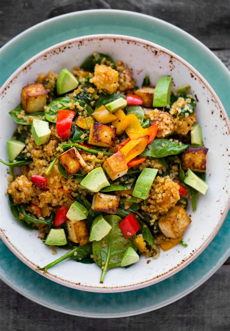 Spicy Southwest Tofu Quinoa Bowl Vegan Recipe