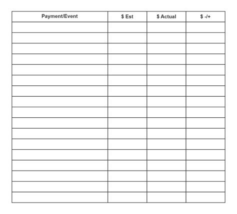 column chart printable templates printableecom