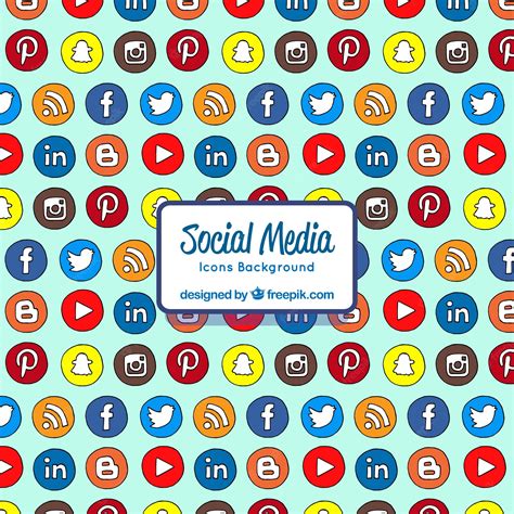 Free Vector Hand Drawn Background With Social Media Icons