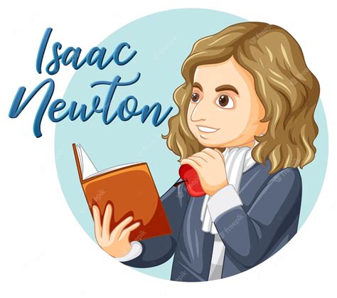 Retrato De Isaac Newton En Estilo De Dibujos Animados Vector Gratis