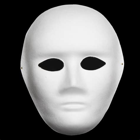 Unpainted Men Blank White Masks Full Face Environmental Paper Pulp