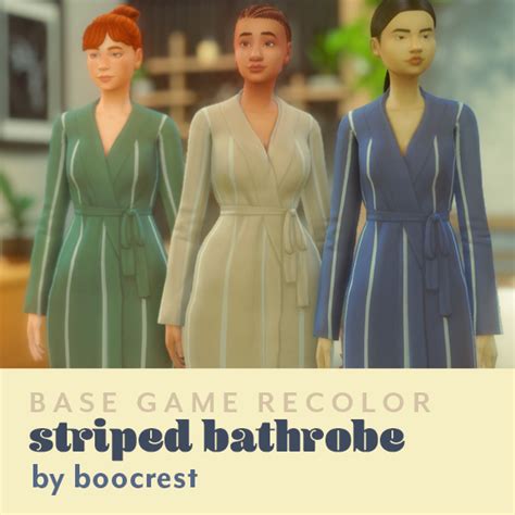 Striped Bathrobe Base Game Recolor Boocrest The Sims 4 Create A