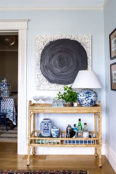 A bar cart is a versatile little piece of furniture that can be used to hold various drinks while in your home. How to Style a Bar Cart with Serena & Lily | White garden ...