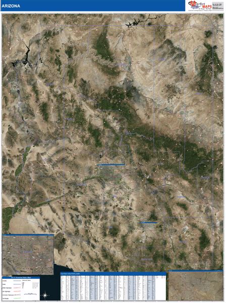 Wall Maps Of Arizona