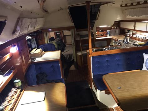 Interior View Of Our 1987 Catalina 36 View Aft From V Berth And Head