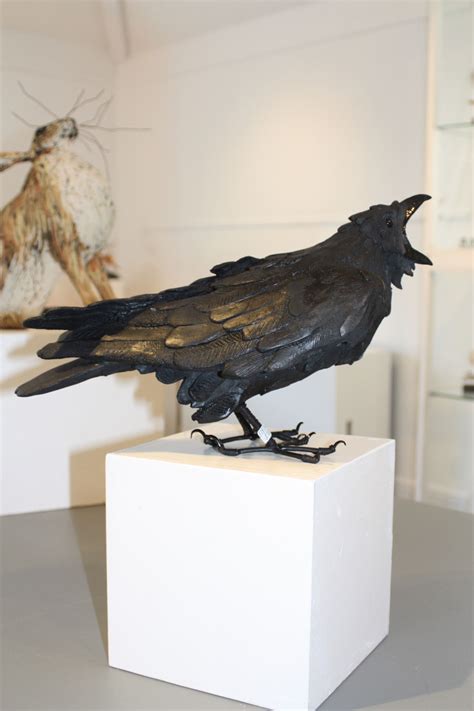Delicate Customized Black Cool Crow Sculpture For Room Decoration