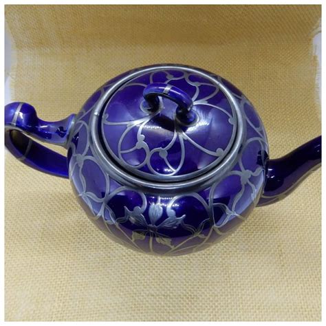 Lenox Silver Overlay Tea Pot Cobalt Blue Arlene Rabin Antiques Ruby Lane