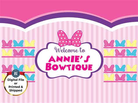 Minnie Bowtique Inspired Personalized Birthday Party Backdrop Etsy