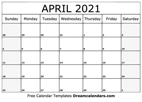 Come back and print a new calendar page each month from use this 2021 free printable floral calendar to keep yourself organized at home or work. April 2021 calendar | free blank printable templates