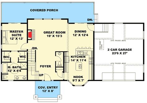 3 Bed Sloping Lot House Plan With Grand Rear Deck 35514gh