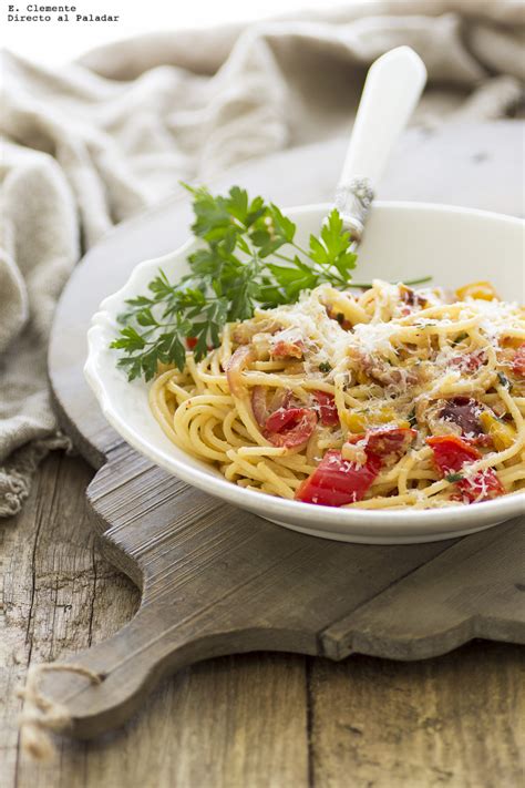 Espaguetis Con Salsa Peperonata Receta De Cocina F Cil Sencilla Y