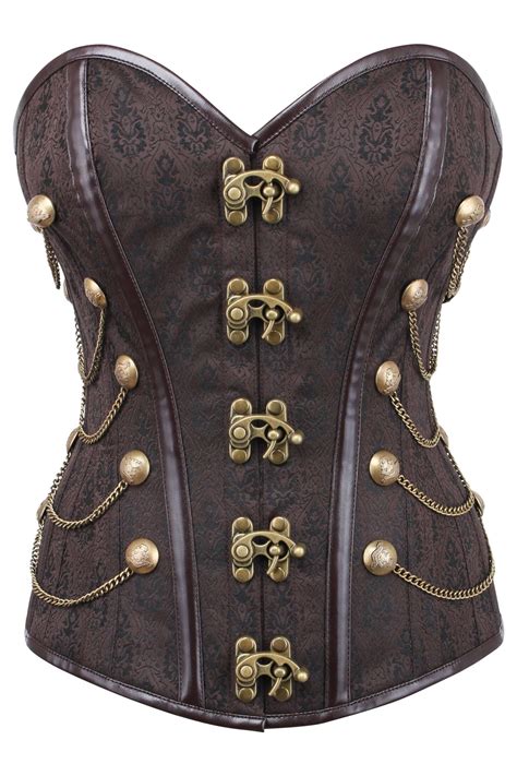 Brown Waist Taming Steampunk Corset With Chains Corset Story Uk