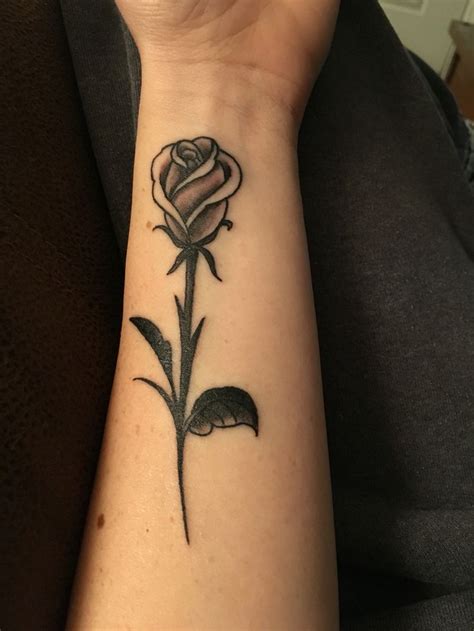 Rose Bud On Forearm Rose Bud Tattoo Black Rose Tattoos Purple Rose