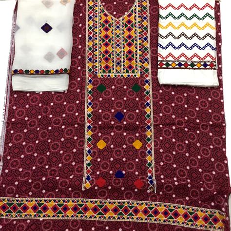 Embroidered Sindhi Ajrak Dress For Ladies Buy Online