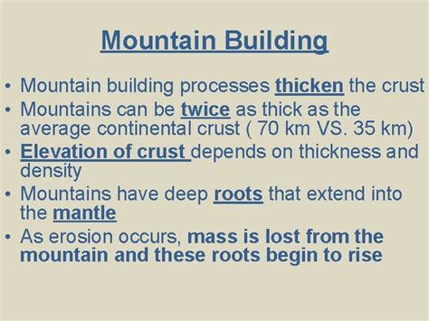 M Mountain Building Orogeny The Mountain Building Process