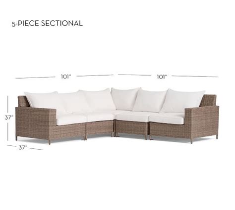 Torrey All Weather Wicker Square Arm Sectional Set
