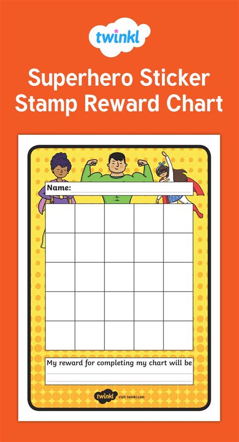 Superhero Sticker Stamp Reward Chart Reward Chart Superhero Stickers