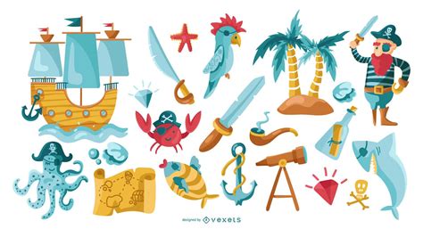 Pirate Elements Collection Vector Download