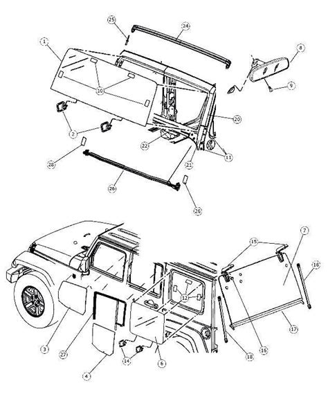 Labeled Jeep Wrangler Body Parts Diagram
