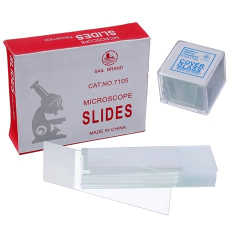 Huarew 50 Pcs Pre Cleaned Microscope Slides And 100 Pcs Ground Edge Pre