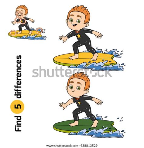 Find Differences Education Game Children Boy Stock Vector Royalty Free