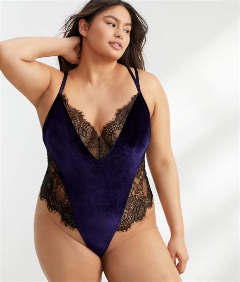 Dreamgirl Plus Size Eyelash Lace Velvet Teddy And Reviews Bare Necessities Style 12635x