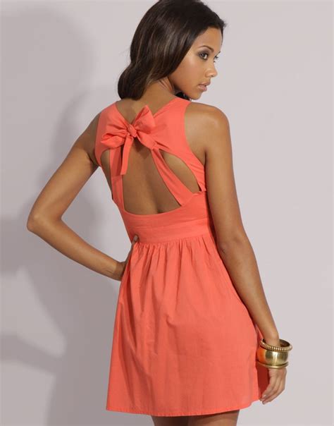 Open Bow Back Cute Dresses Fashion Style