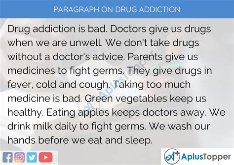 Paragraph On Drug Addiction 100 150 200 250 To 300 Words For Kids