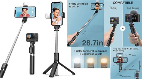 Artoful Selfie Stick Tripod With Fill Light Testing Youtube