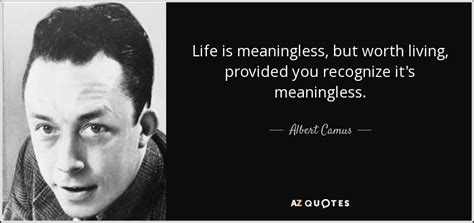 Albert Camus Quote Life Is Meaningless But Worth Living Provided You