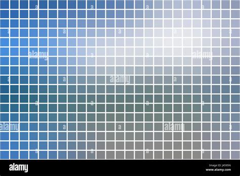 White Blue Shades Abstract Vector Square Tiles Over White Mosaic