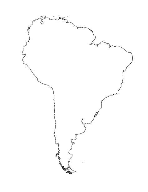 Blank Map Of South America Template Tims Printables