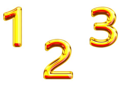 Golden Numbers One Two Three Golden Numbers One Two Three Number Png