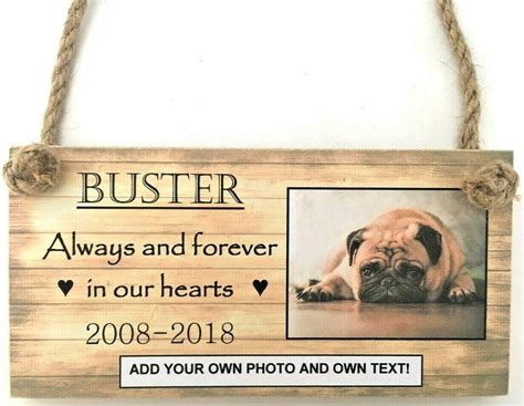 Personalised Photo Memorial Wooden Pet Dog Plaque Add Own Etsy Uk