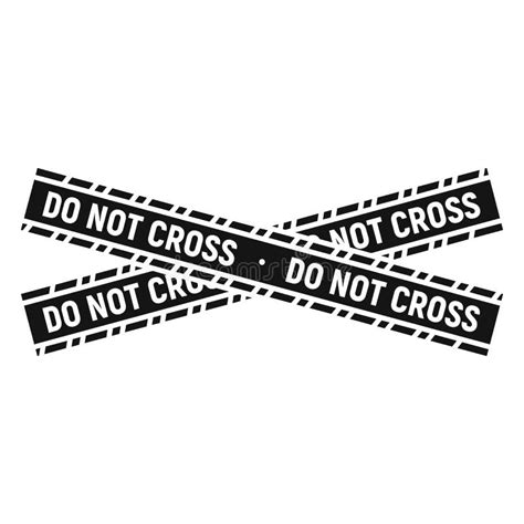 Do Not Cross Police Line Icon Simple Style Stock Vector Illustration