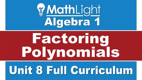 Algebra 1 Unit 9 Quadratic Equations And Functions Mathlight