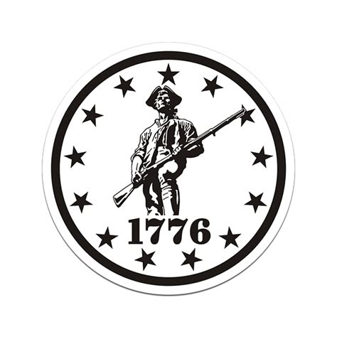 1776 Minuteman Sticker Decal 13 Stars Patriot American Revolution