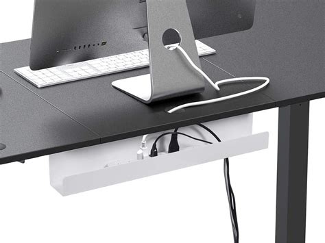 Monoprice Under Desk Cable Tray Steel With Power Supply And Wire
