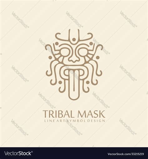 Myanmar Tribal Style Line Art Symbol Royalty Free Vector