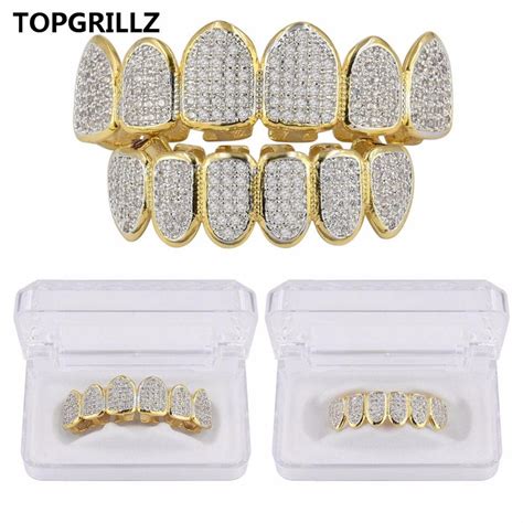 Topgrillz Golden Color Plated Cz Micro Pave Exclusive Luxury Top