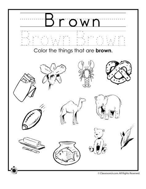 Free Printable Color Brown Worksheet