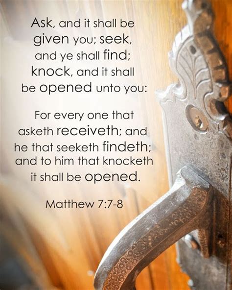 Yeshua God Ask Seek Knock A Study On Matthew 77 8