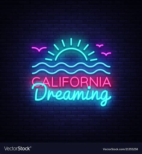 California Neon Sign California Dreaming Vector Image