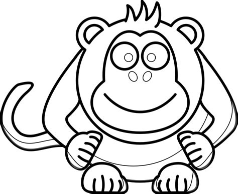 Monkey Face Outline Clipart WikiClipArt