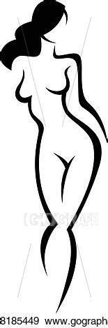 Vector Stock Stylized Silhouette Of A Beautiful Nude Woman Stock