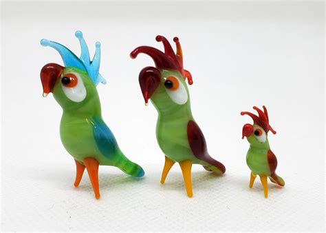 Super Mini Glass Figurines Set Of 3 Pcs Glass Miniature Etsy
