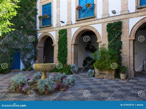 Courtyard Of A House In Cordoba Spain Stock Image Image Of Flowers