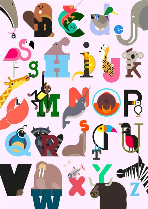 Build Typographic Posters Animal Alphabet Animal Posters Graphic