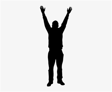 0 Man With Hands Up Silhouette 241x600 Png Download Pngkit